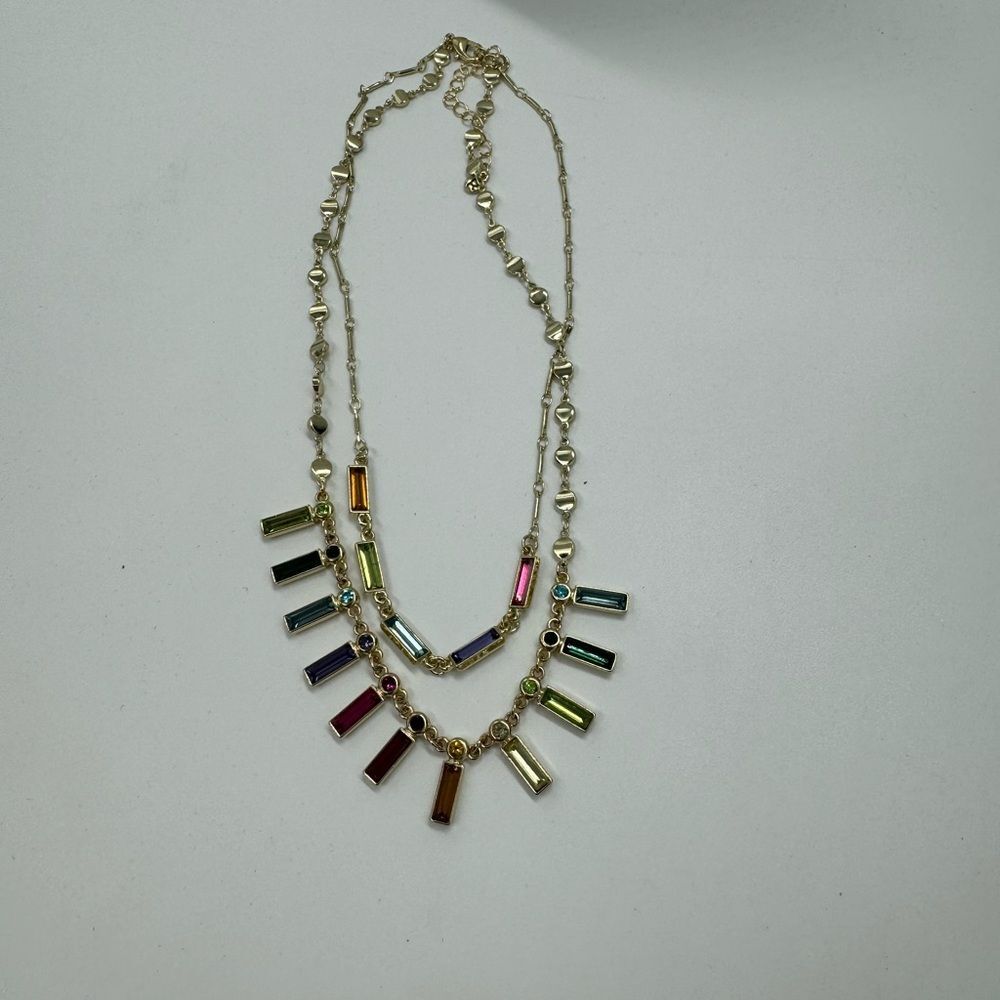 Rachel Roy Multi Chain Crystal Rhinestone Necklace - Picture 9 of 10